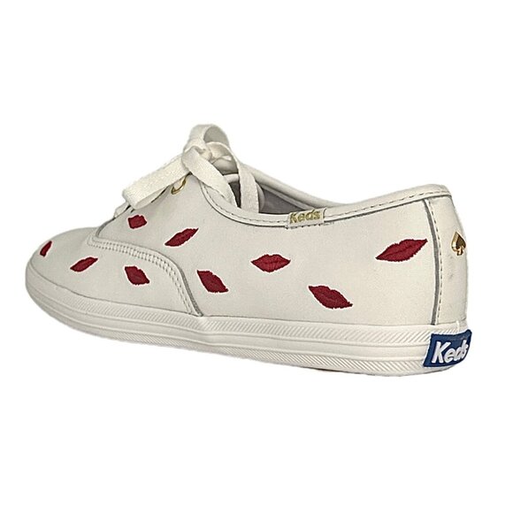 Keds for Kate Spade New York CHAMPION Women's Leather Low Top Sneakers White/Red - Picture 8 of 10